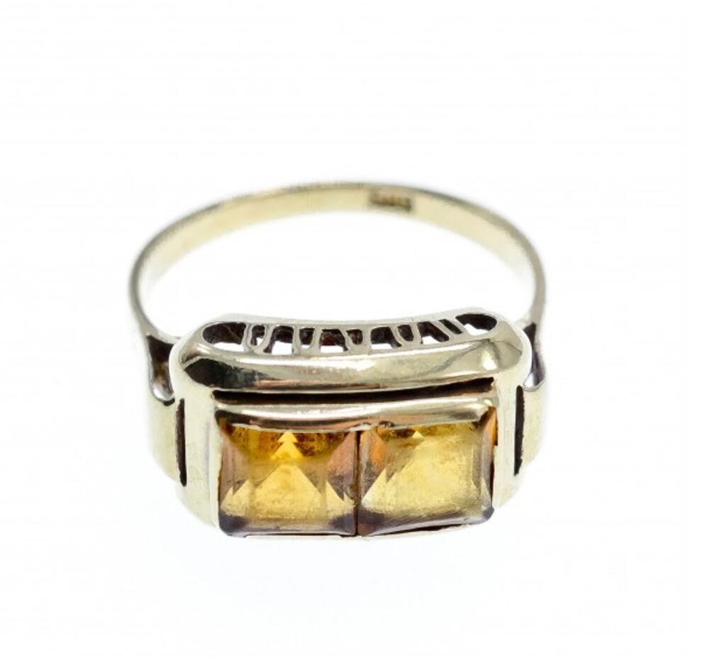14K White Gold Hessonite Ring Size 7